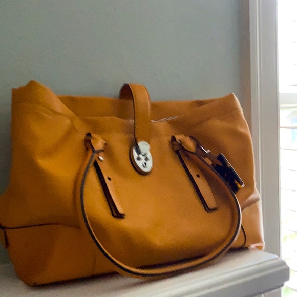 Tumi Handbags - TUMI| TUMI mustard yellow purse/bag | excellent used condition (EUC)